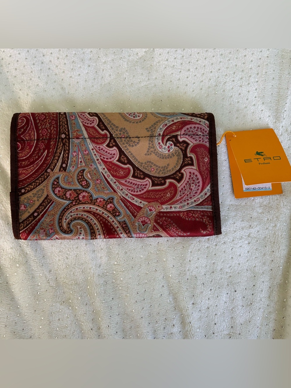 Etro Paisley Fold-Over Clutch in Red/Brown/Beige Paisley NWT! - Picture 2 of 6